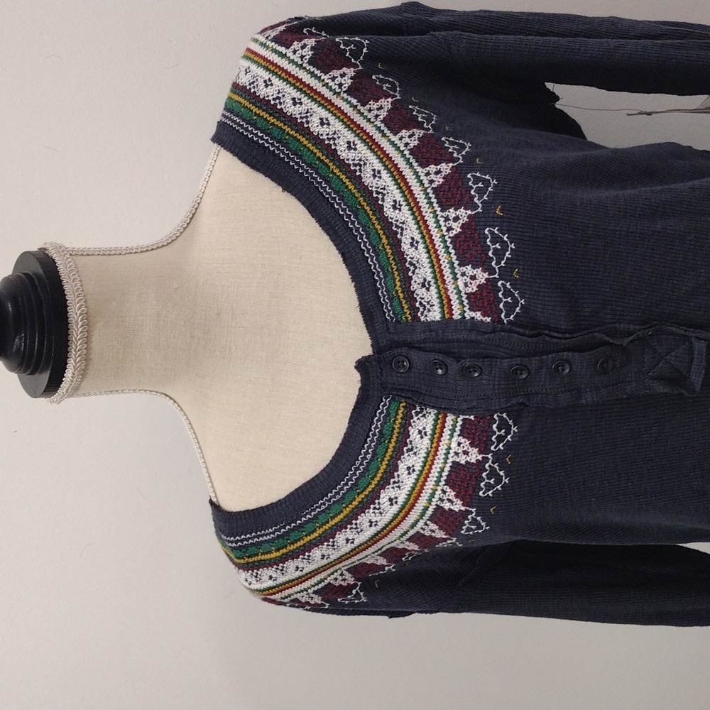 Free People Embroidered Henley